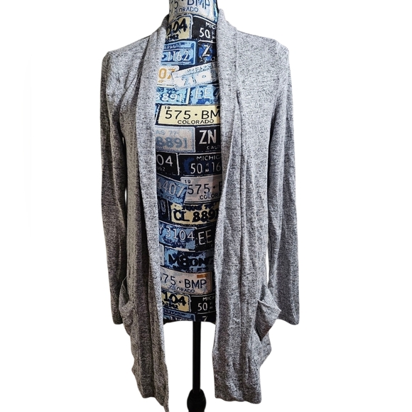 Kim Rogers Sweaters - NWT Kim Rogers Light Gray Knit Open Front Cardigan Sweater Petite XL